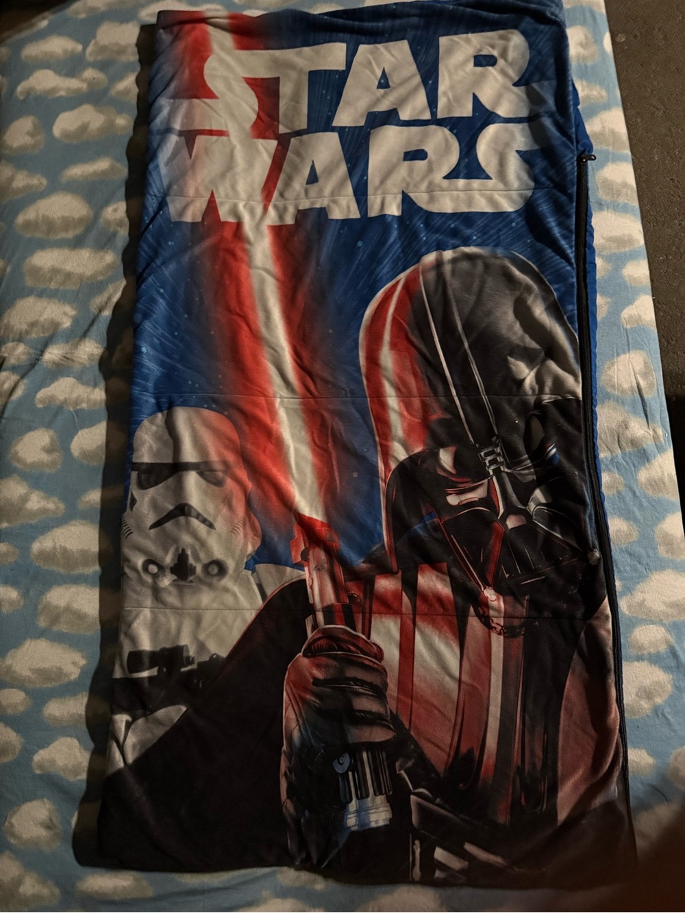 Star Wars Darth Vader & Stormtrooper Plush Blanket - Blue Red Black